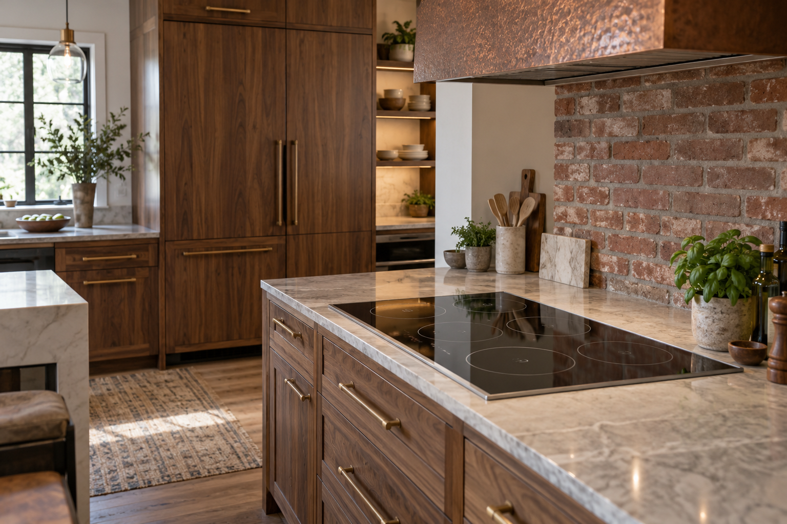 Illustrative Wolf cooktop in a residential kitchen — AI image for Wolf Repair Rye Brook